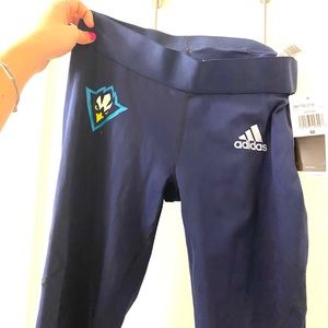 Adidas Collegiate Athletic Leggings in Navy